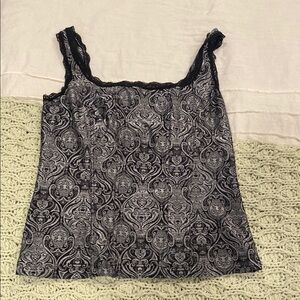 Elegant Black and Gray Lace Top